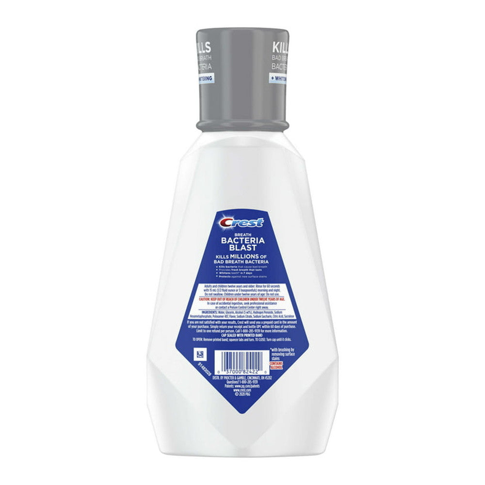 Crest Breath Bacteria Blast Mouthwash, Mint, 33.8 Oz