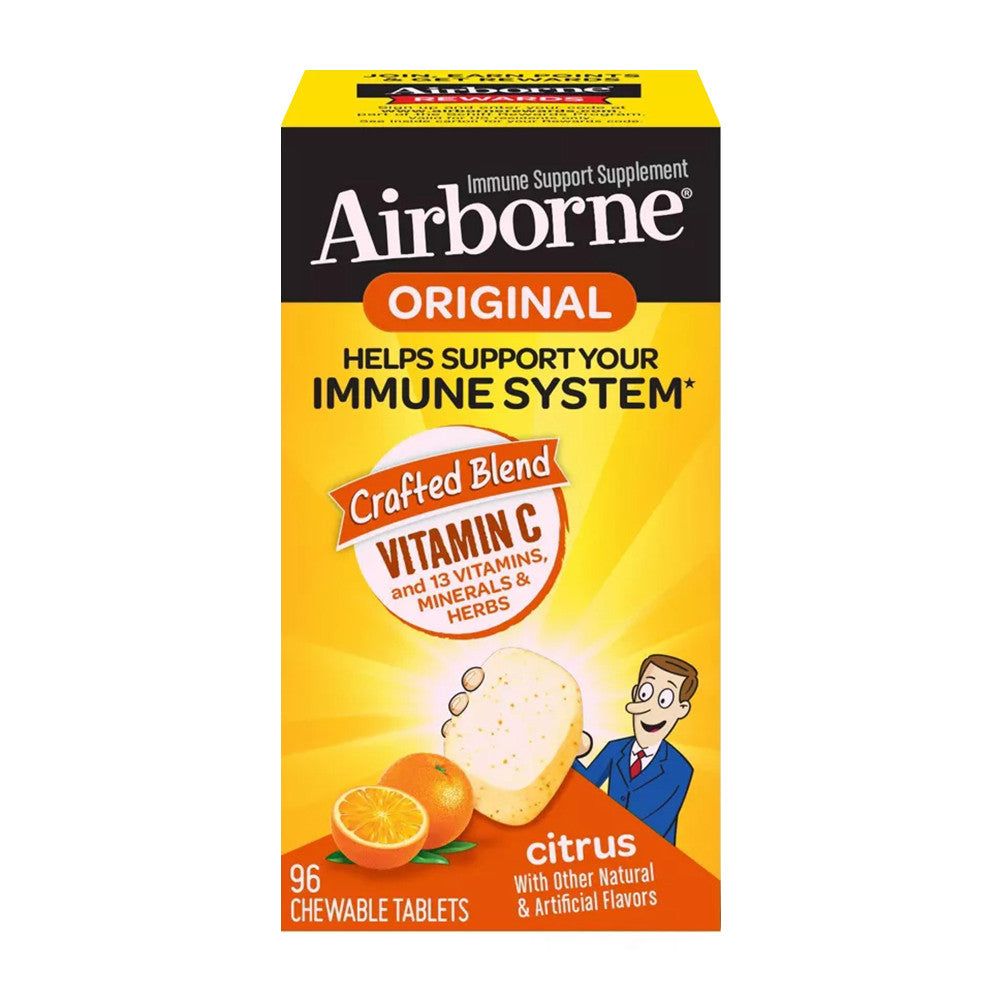 Airborne Immune Support Chewable Tablets, Vitamin C And Citrus, 96 Ct