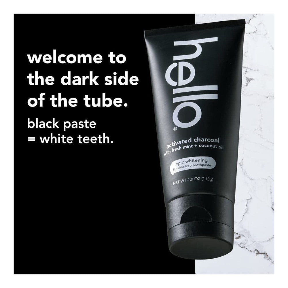 hello Activated Charcoal Epic Whitening Fluoride Free Toothpaste - 4 Oz
