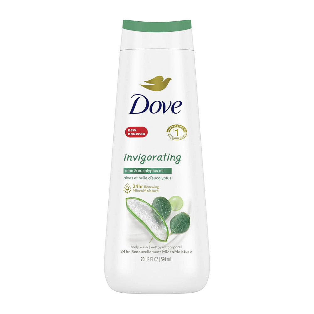 Dove Invigorating Liquid Body Wash Aloe and Eucalyptus Scent, 20 Oz