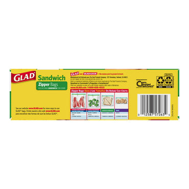 Glad Zipper Food Storage Sandwich Bags, 50 Ct