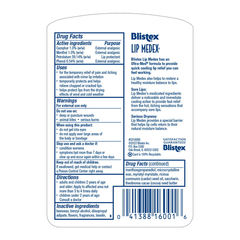 Blistex Lip Medex Lip Balm Jar, 0.38 Oz