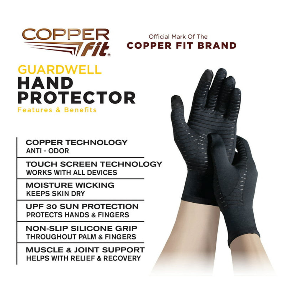 Copper Fit 6018514 Guardwell Hand Protection Anti microbial Gloves, 1 Pair