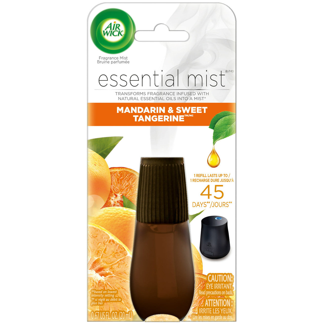 Air Wick Essential Mist Mandarin & Sweet Orange Diffuser Refill, 0.67 Oz