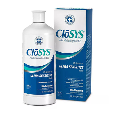 Closys Ultra Sensitive Rinse Unflavored Mouthwash, 32 Oz