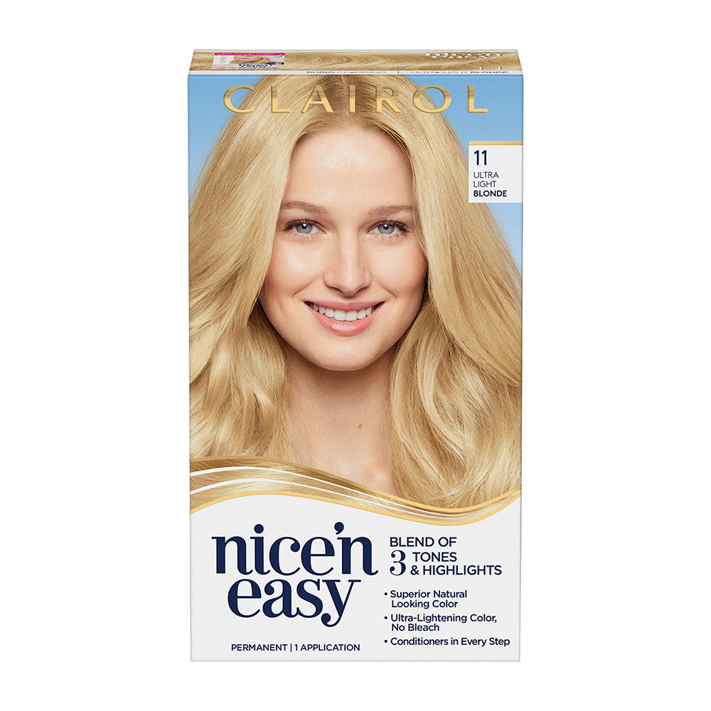 Clairol Nice 'n Easy Permanent Hair Color, 11 Ultra Light Blonde Kit, 1 Ea