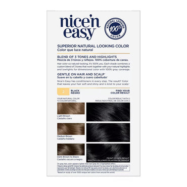 Clairol Nice n Easy Permanent Color 2 Black Hair Color 1 Application, 1 Ea