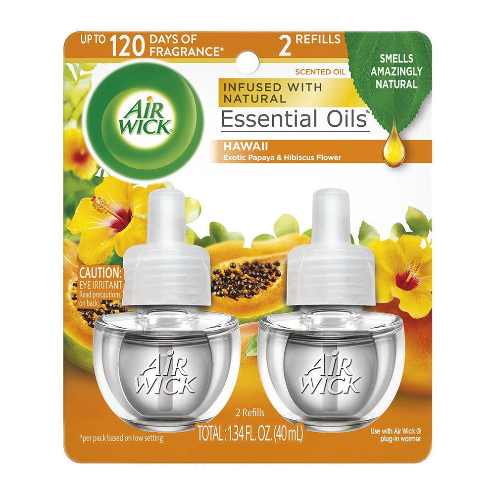 Air Wick Plug in Scented Oil Starter Kit, Hawaii Air Freshener Essential Oils, 2 Ea