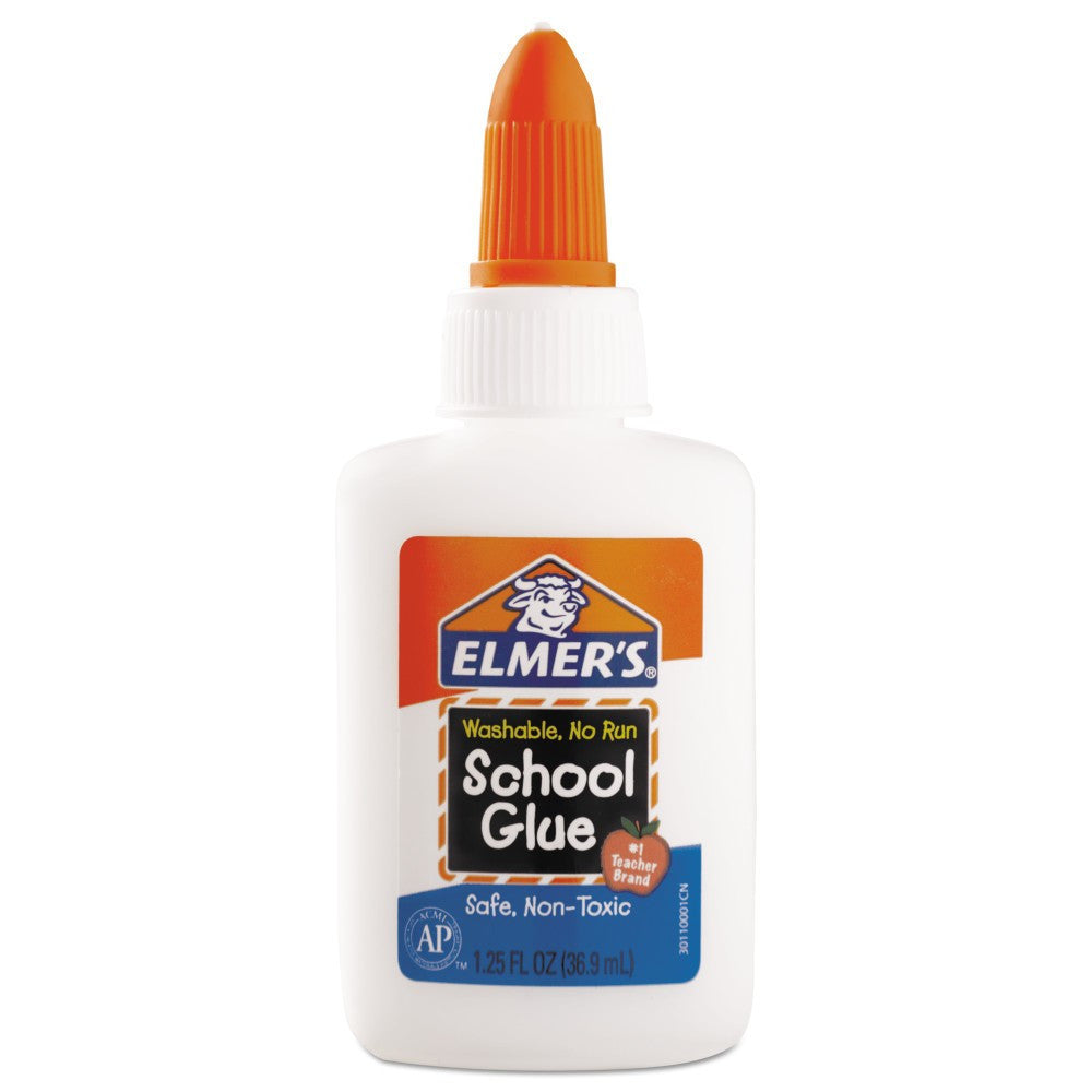 Elmers Washable No-Run School Glue Bottle, 1.25 Oz