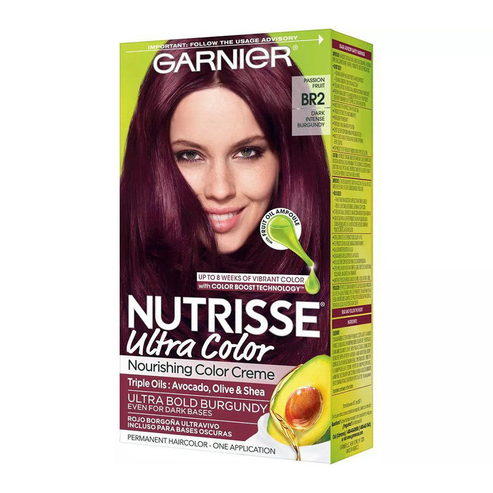 Garnier Nutrisse Ultra Color Nourishing Color Creme, BR2 Dark Intense Burgundy, 1 Ea