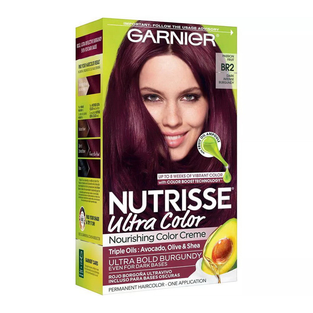 Garnier Nutrisse Ultra Color Nourishing Color Creme, BR2 Dark Intense Burgundy, 1 Ea