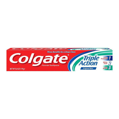 Colgate Triple Action Flouride Toothpaste Original Mint, 6 Oz