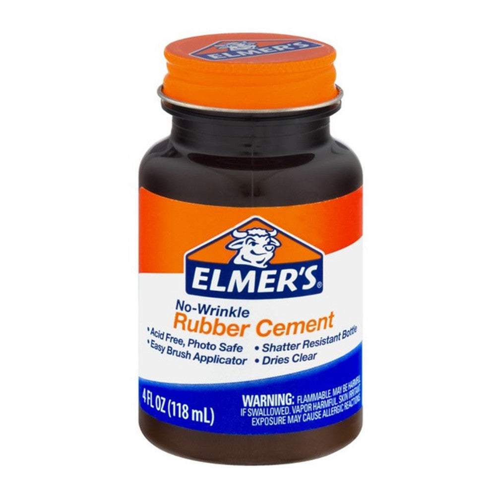 Elmer's No Wrinkle Transparent Rubber Cement, 4 Oz