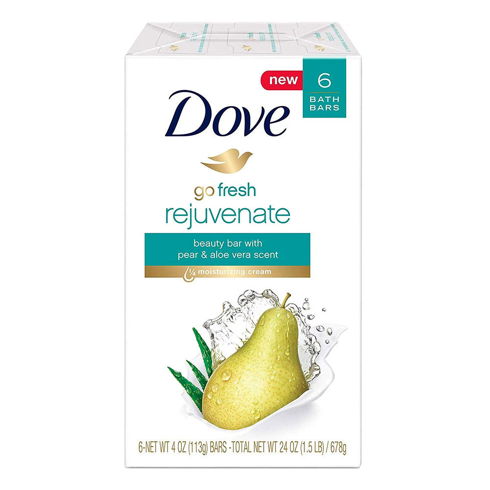 Dove Go Fresh Rejuvenate Beauty Moisturizing for Gentle Soft Skin Care Bar Soap, 3.75 Oz, 6 Ea