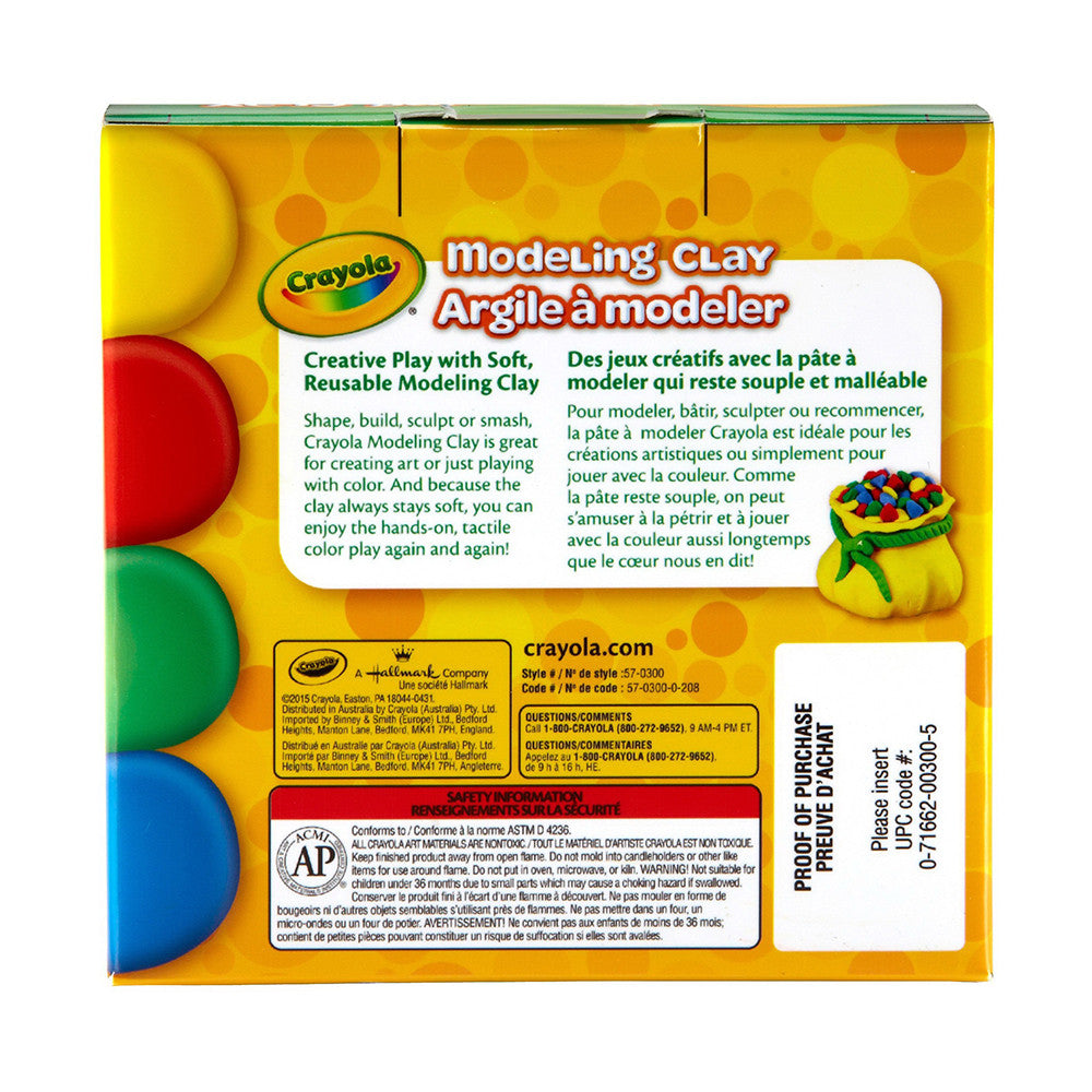 Crayola Modeling Clay Assortment, Blue, Green, Red and Yellow, 16 Oz