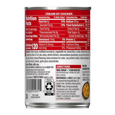 Campbell's Condensed Soup, Cream of Chicken, 10.5 Oz