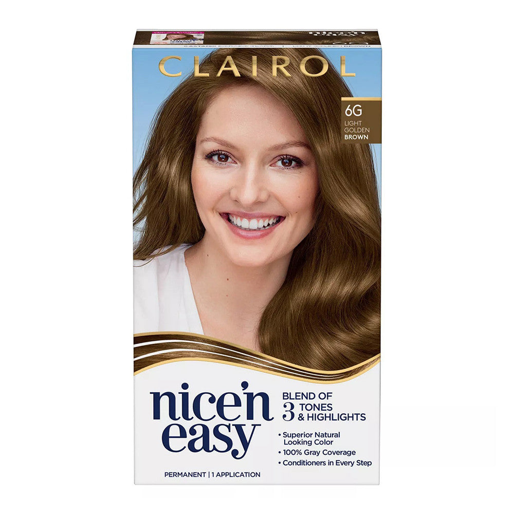 Clairol Nice N Easy Permanent Hair Color 6G Light Golden Brown, 1 Ea