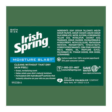 Irish Spring Moisture Blast Moisturizing Bar Soap, 6 Count, 3.7 OZ