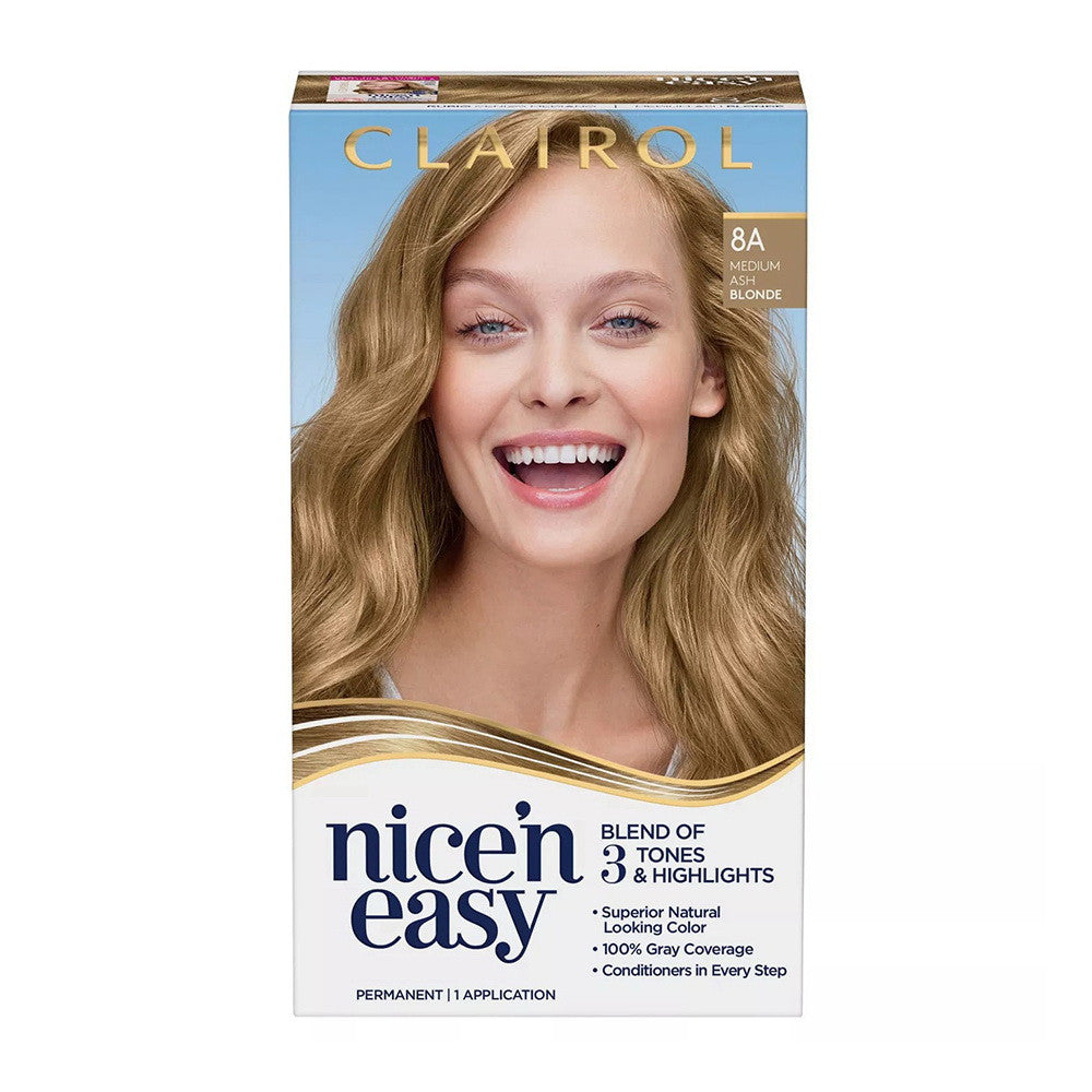 Clairol Nice N Easy Permanent Hair Color 8A Medium Ash Blonde, 1 Ea