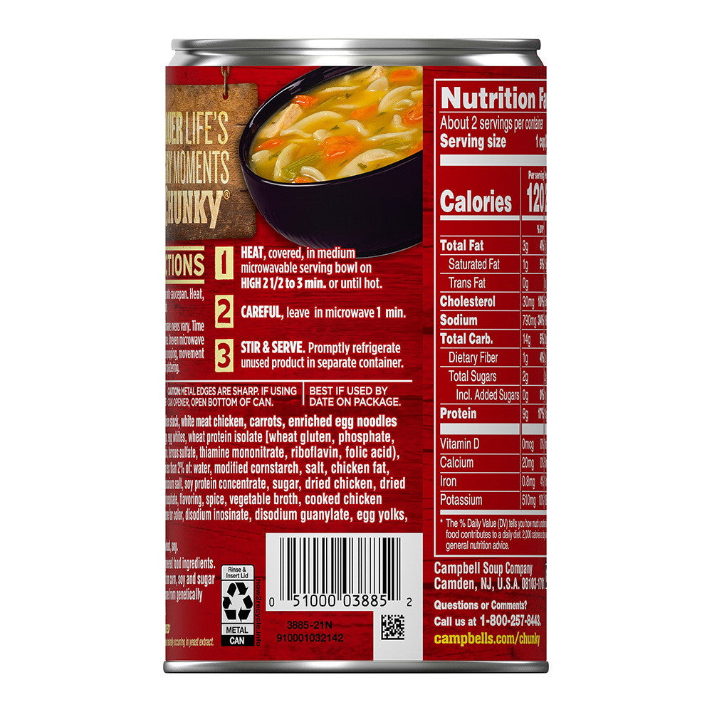 Campbell's Chunky Classic Chicken Noodle Soup, 18.6 Oz