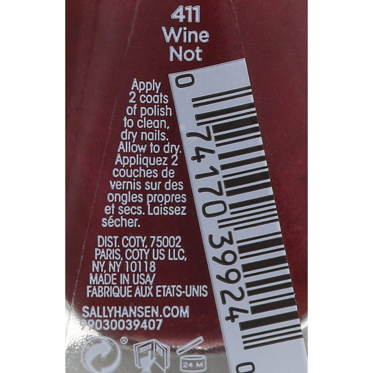 Sally Hansen Complete Salon Manicure Nail Polish, Wine Not, 0.5 Oz