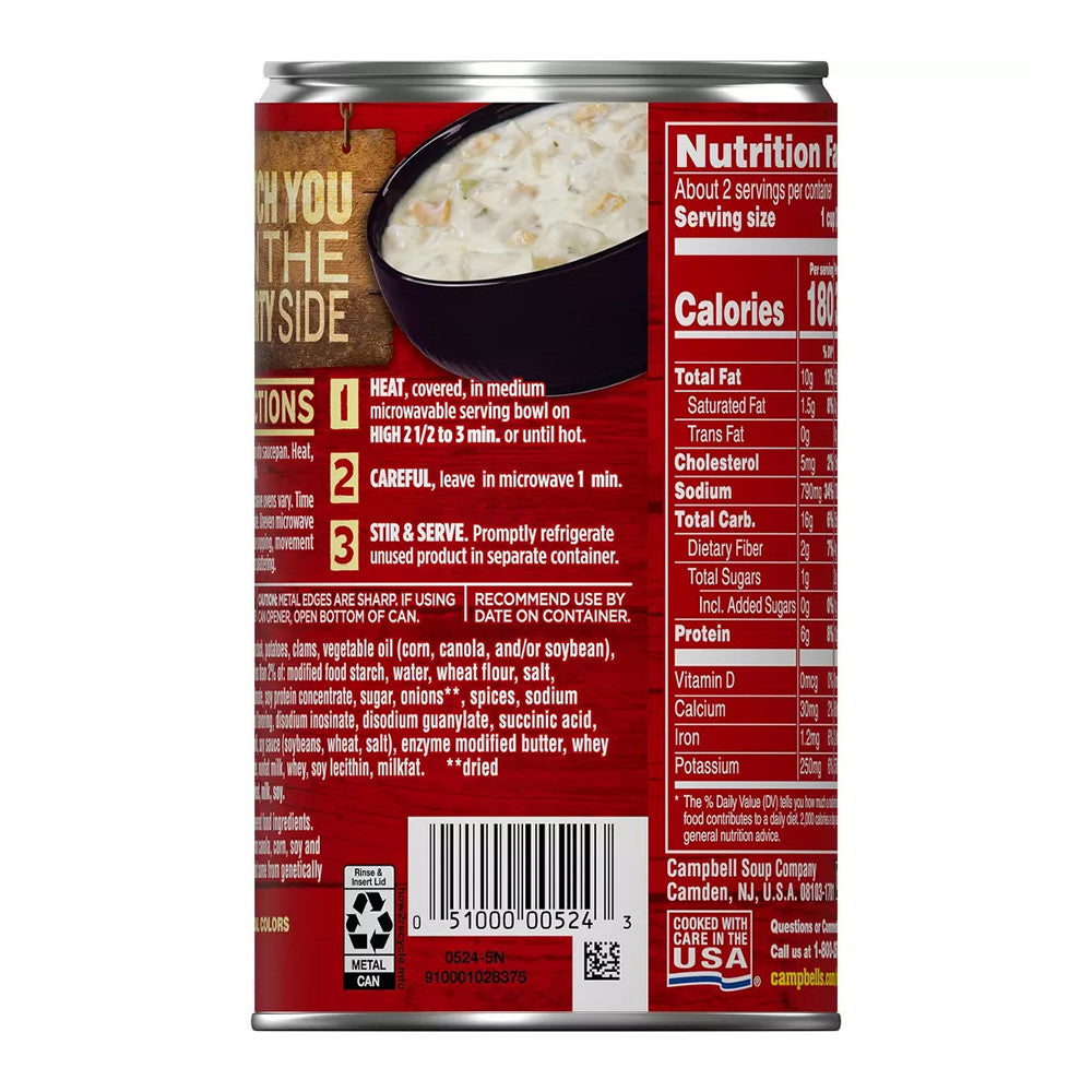 Campbell's Chunky Soup, New England Clam Chowder, 18.8 Oz