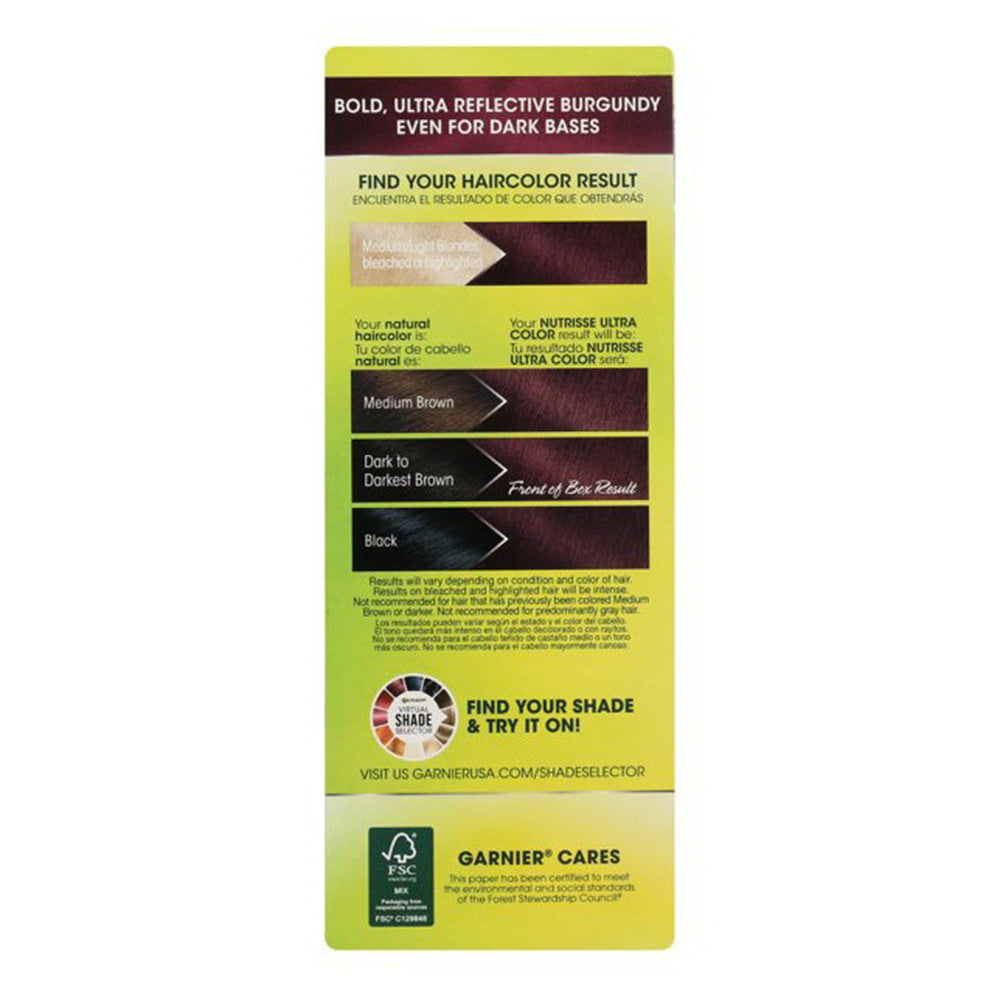 Garnier Nutrisse Ultra Nourishing Hair Color Creme, BR3 Intense Burgundy, 1 Kit