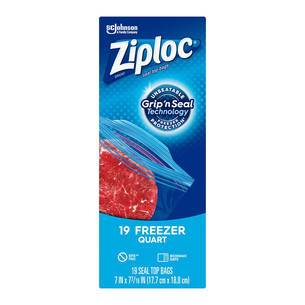 Ziploc Brand Freezer Bags with Grip N Seal Technology, 19 Ct