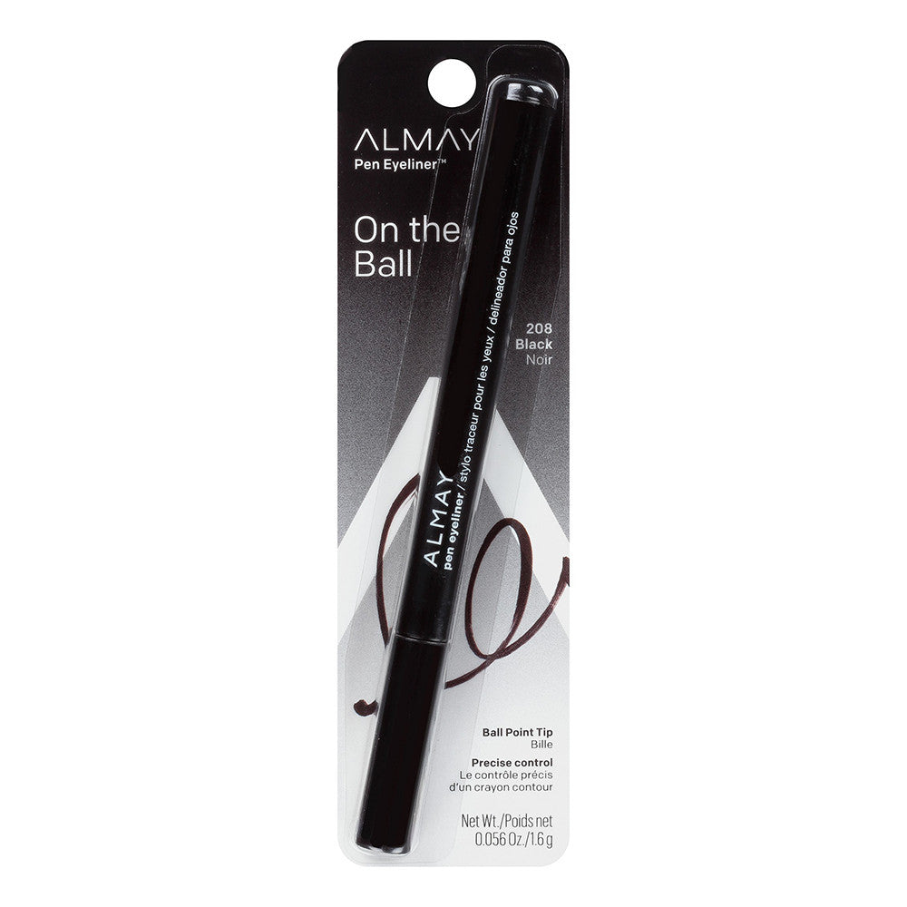 Almay Pen Eyeliner Eye Liner Ball Point Tip, 208 Black, 1 Ea