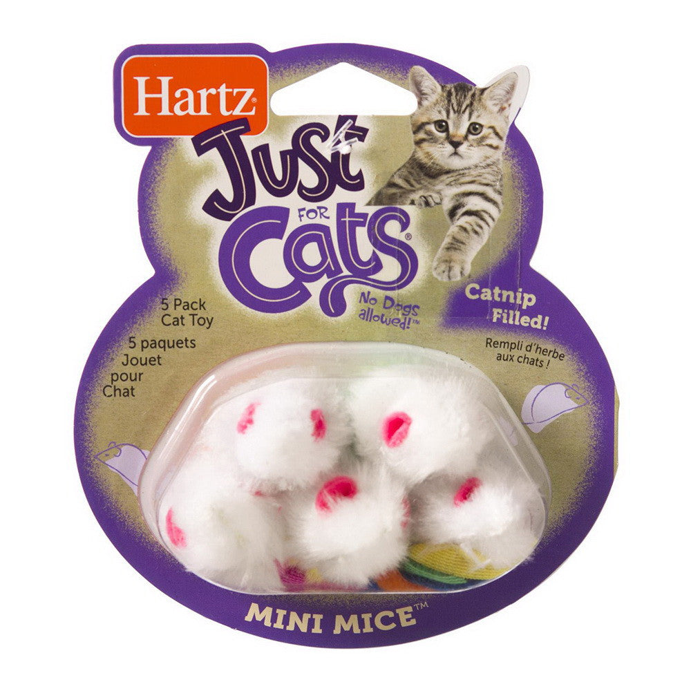 Hartz Just For Cats Mini Mice Cat Toy Catnip Filled, 5 Ct