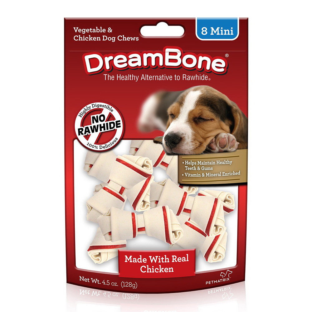 DreamBone Mini Chews With Real Chicken 8 Count, Rawhide-FreeChews For Dogs