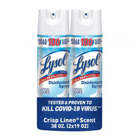 Lysol Crisp Linen Disinfectant Spray Pack Of 2, 19 Oz