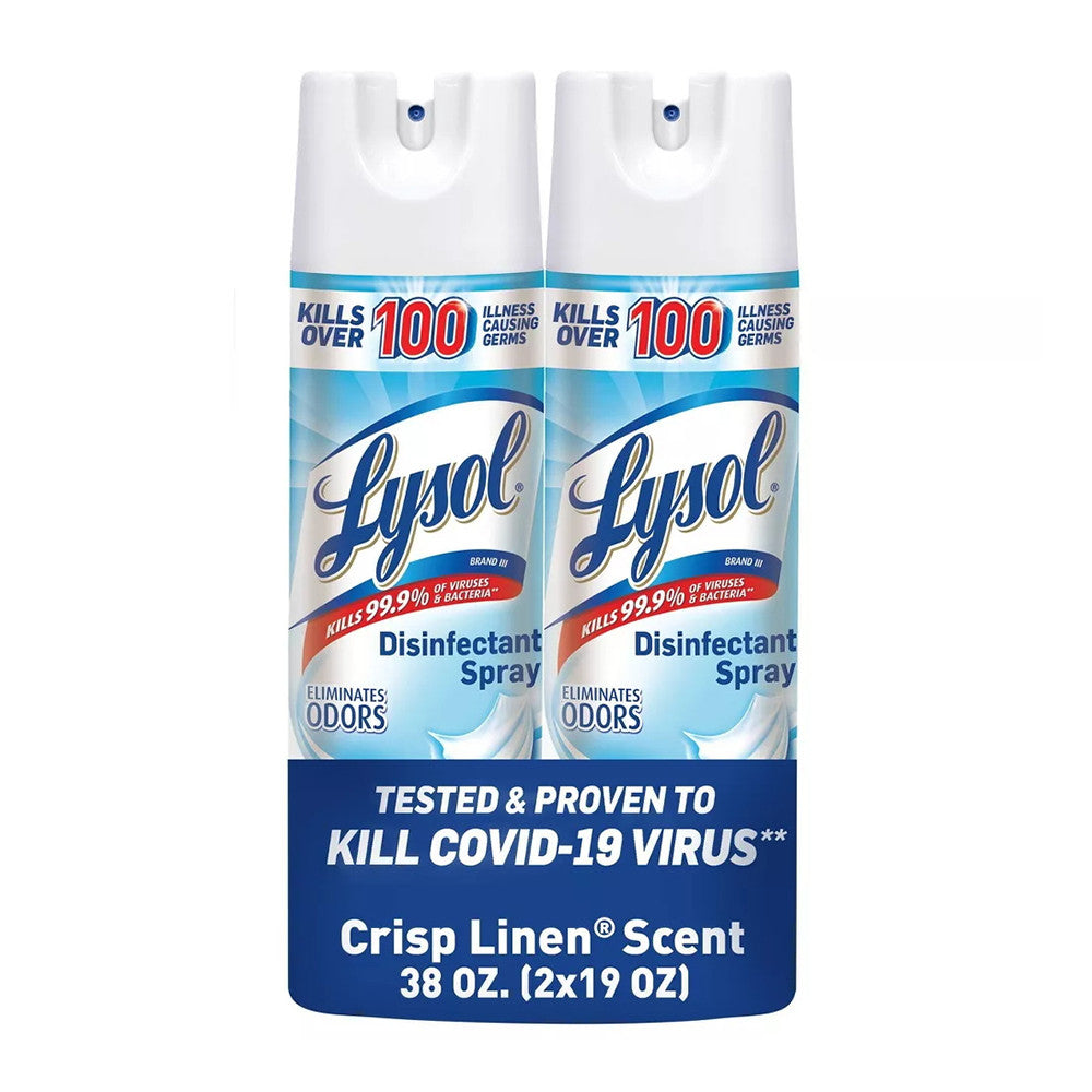 Lysol Crisp Linen Disinfectant Spray Pack Of 2, 19 Oz