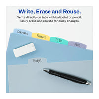 Avery Write & Erase Plastic Divider, Assorted, Big Tab, 5-Tab, 1 Set