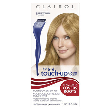 Clairol Nice n Easy Root Touch-up 8 Matches Medium Blonde Hair color Shade, 1 Ea