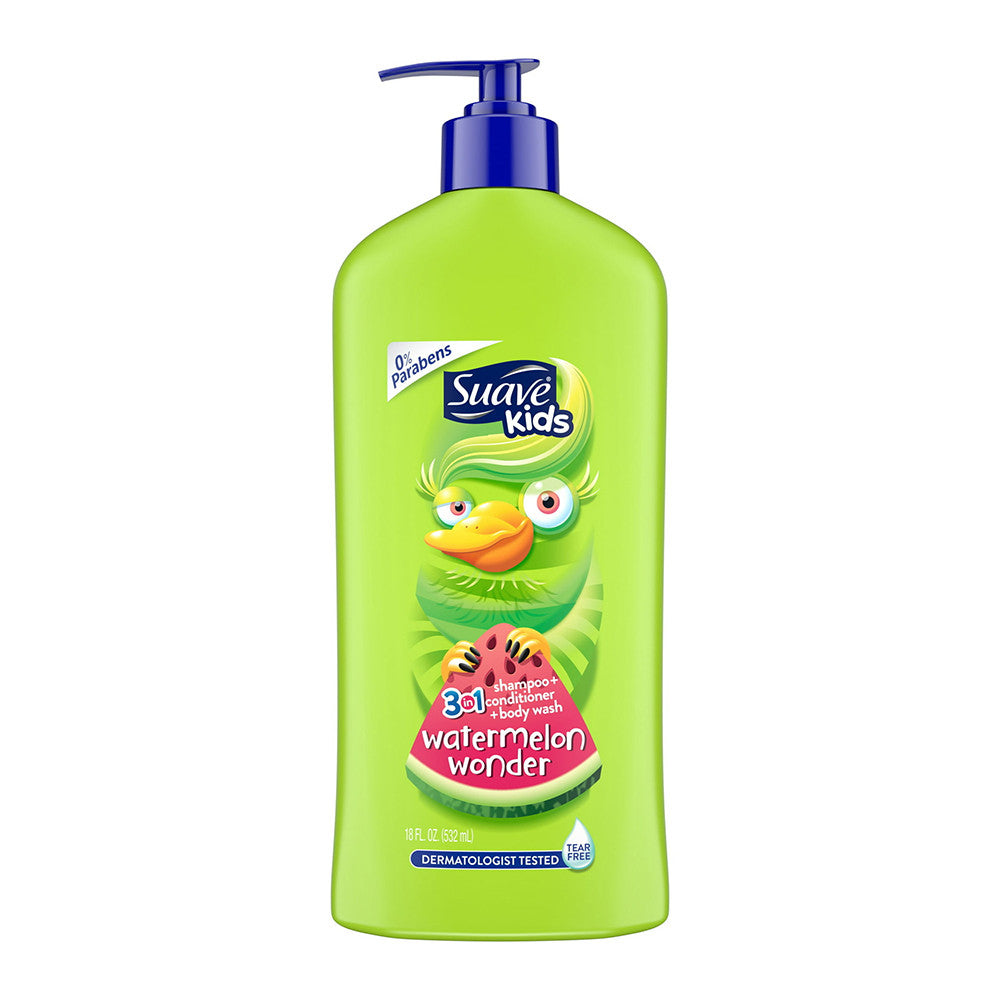 Suave Kids 3 in 1 Shampoo Conditioner And Body Wash Wacky Melon, 18 Oz
