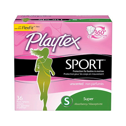 Playtex Sport Plastic Tampons, Super, Unscented, 36 Ea