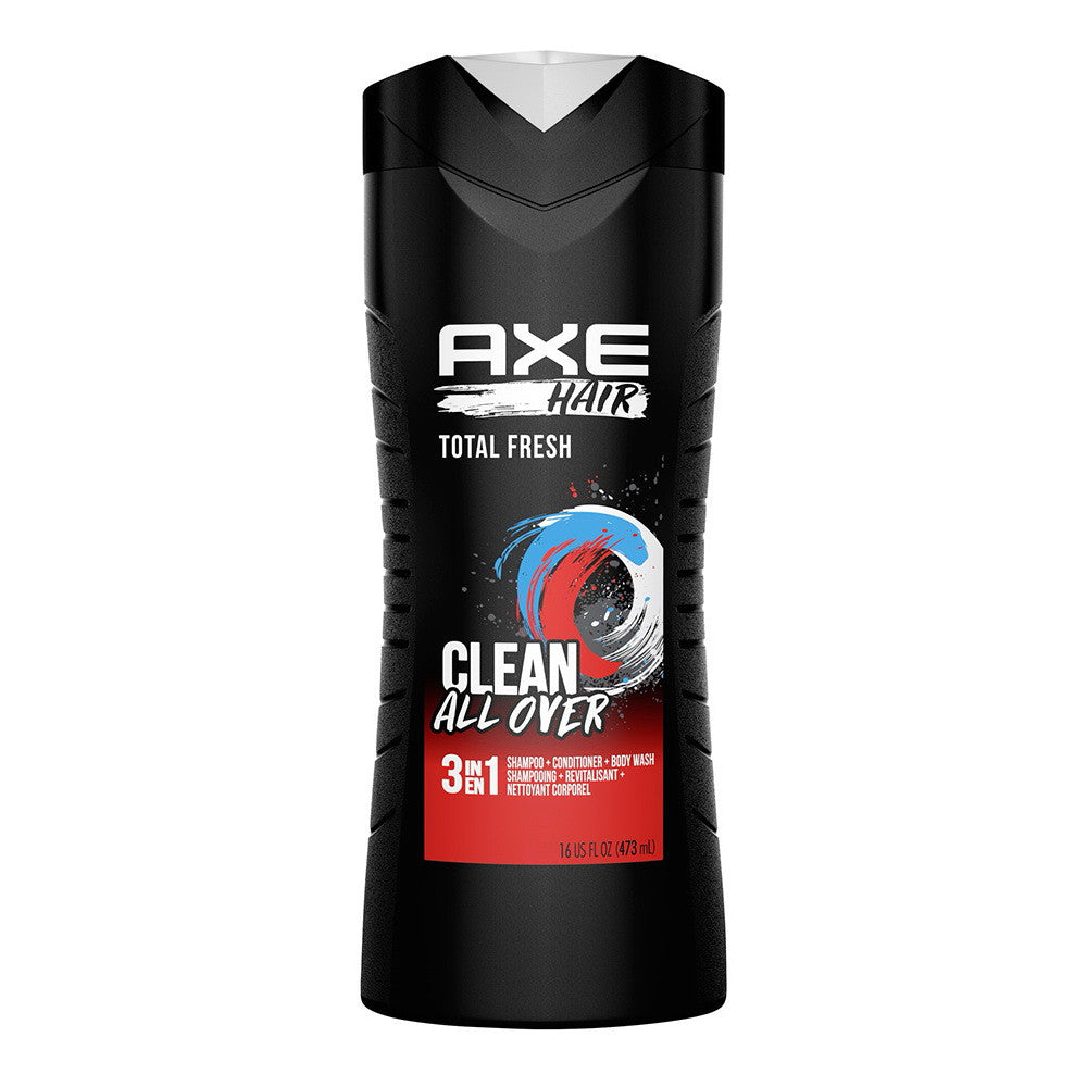 Axe Clean All Over Total Fresh 3-in-1 Body Wash Shampoo & Conditioner, 16 Oz