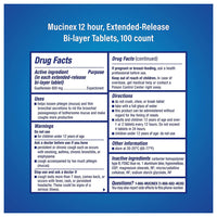 Mucinex 600 Mg Extended Release Bi-Layer Tablets - 100 Ea
