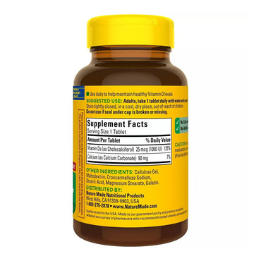 Nature Made Vitamin D3 1000 IU 25 Mcg Tablets, 300 Ea