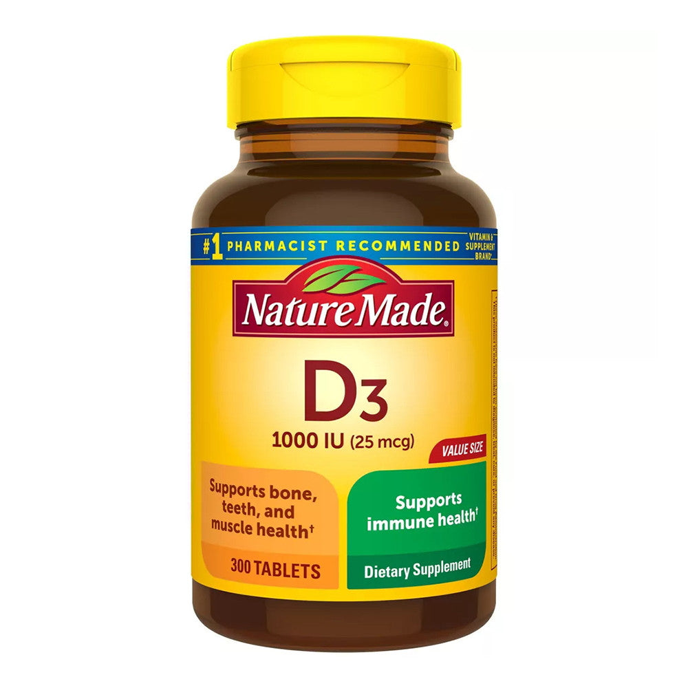 Nature Made Vitamin D3 1000 IU 25 Mcg Tablets, 300 Ea