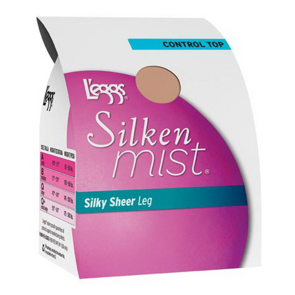 L'eggs Women's Silken Control Top Toe Panty Hose, Sun Beige, A