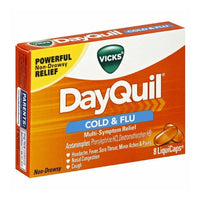 Vicks DayQuil Cold and Flu Multi Symptom Relief Acetaminophen LiquiCaps, 8 Ct