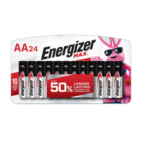 Energizer Max Alkaline 50% Long Lasting AA Battery, 24 Ea