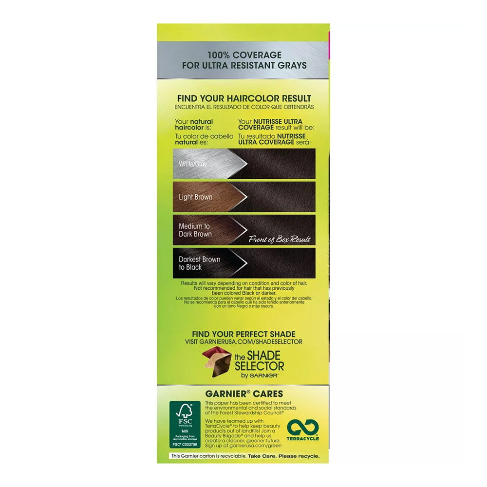 Garnier Nutrisse Ultra Coverage 100% Gray Coverage Permanent Hair Color, 1 Ea