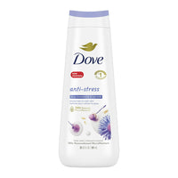 Dove Anti Stress Moisturizing Liquid Body Wash Blue Chamomile and Oat Milk, 20 Oz