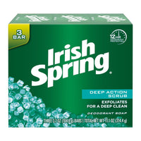 Irish Spring Clean Scrub Deodorant Soap, 3.75 Oz, 3 Ea