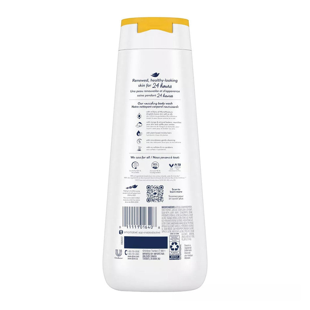 Dove Glowing Mango Butter and Almond Butter Body Wash, 20 Oz