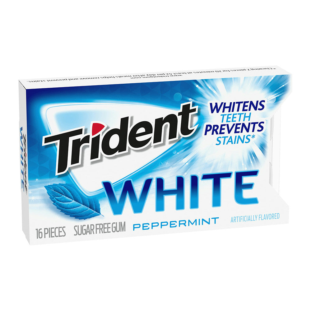 Trident White Peppermint Sugar Free Gum, 16 Ct