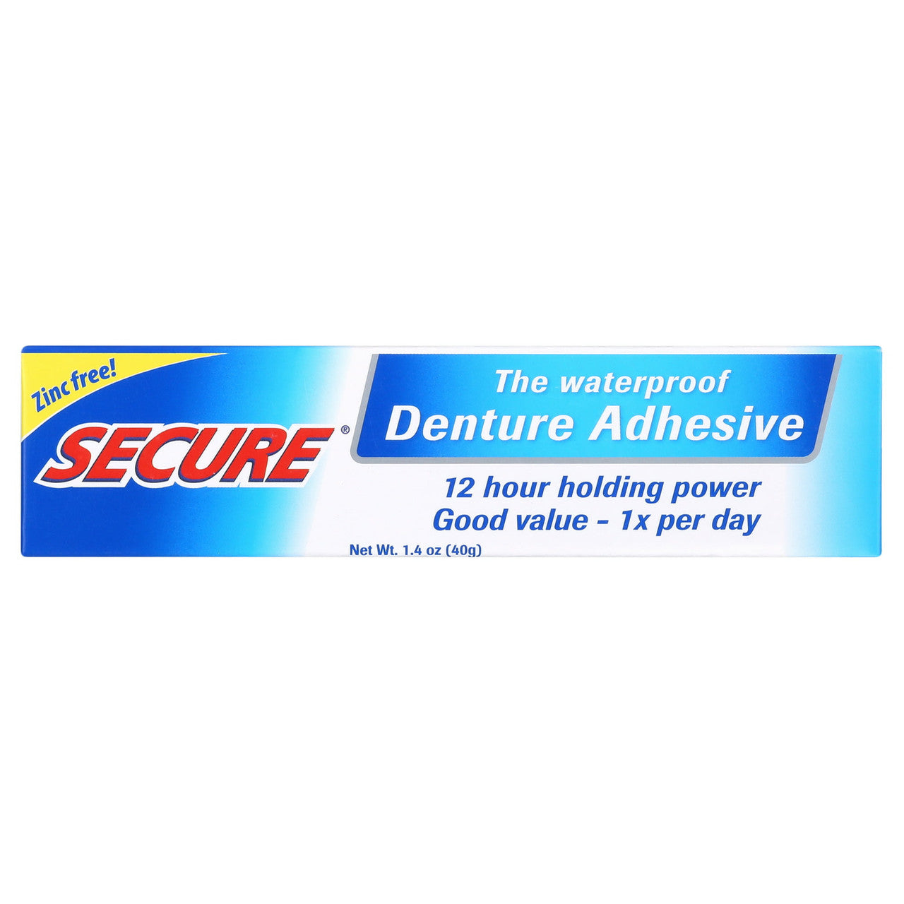 Secure Denture Adhesive Bonding Cream, Extra Strong 12 Hour Hold, 1.4 OZ